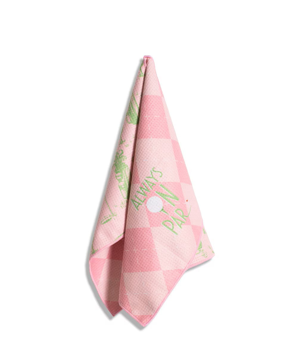 Royal Standard On Par Waffle Sports Towel Pink/Green 17x24