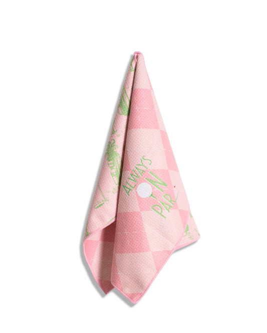 Royal Standard On Par Waffle Sports Towel Pink/Green 17x24