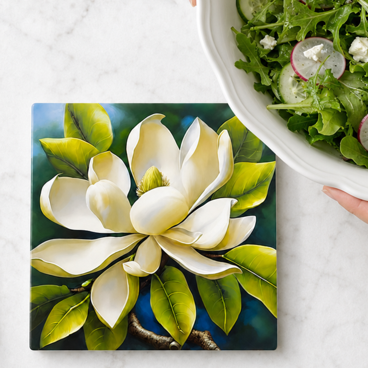 Highland Row Magnolia Ceramic Trivet