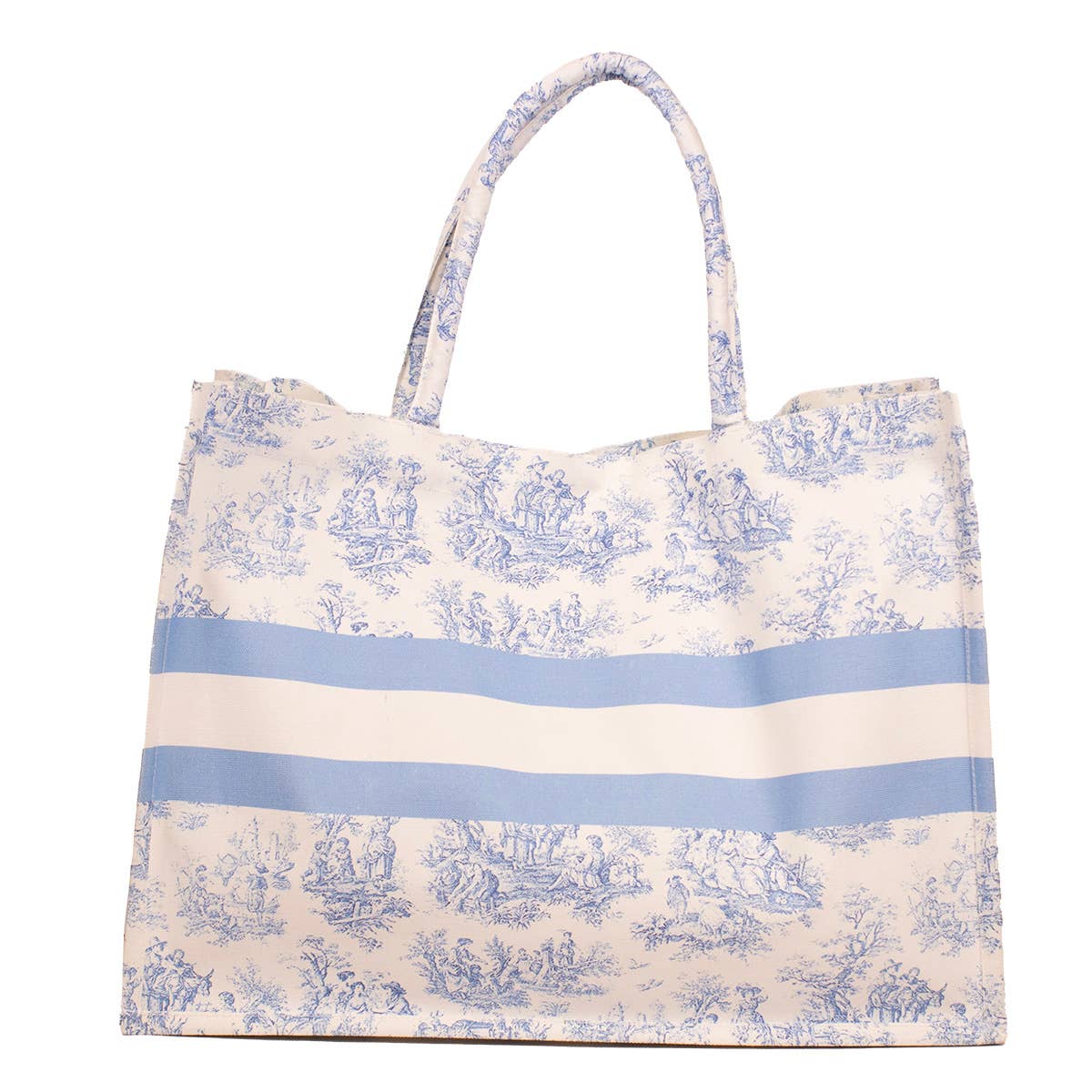 Royal Standard Eden Toile Classic Tote -White/Blue