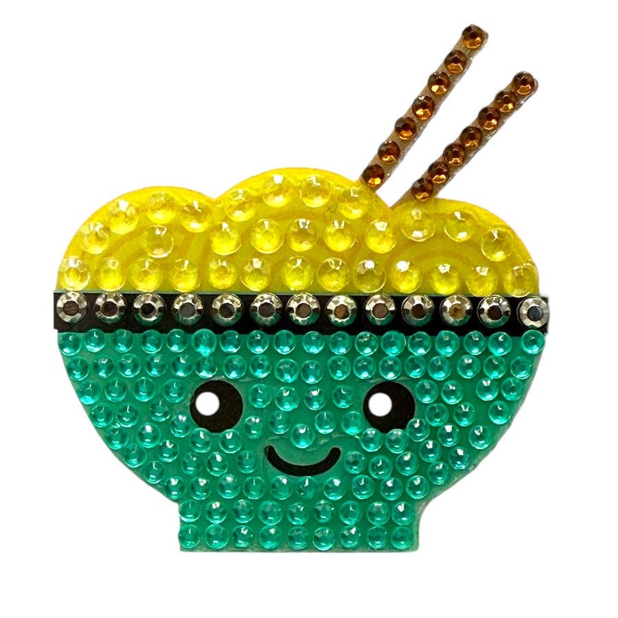 StickerBeans Rami Ramen Bowl Rhinestone Sticker 2" Cut to Shape