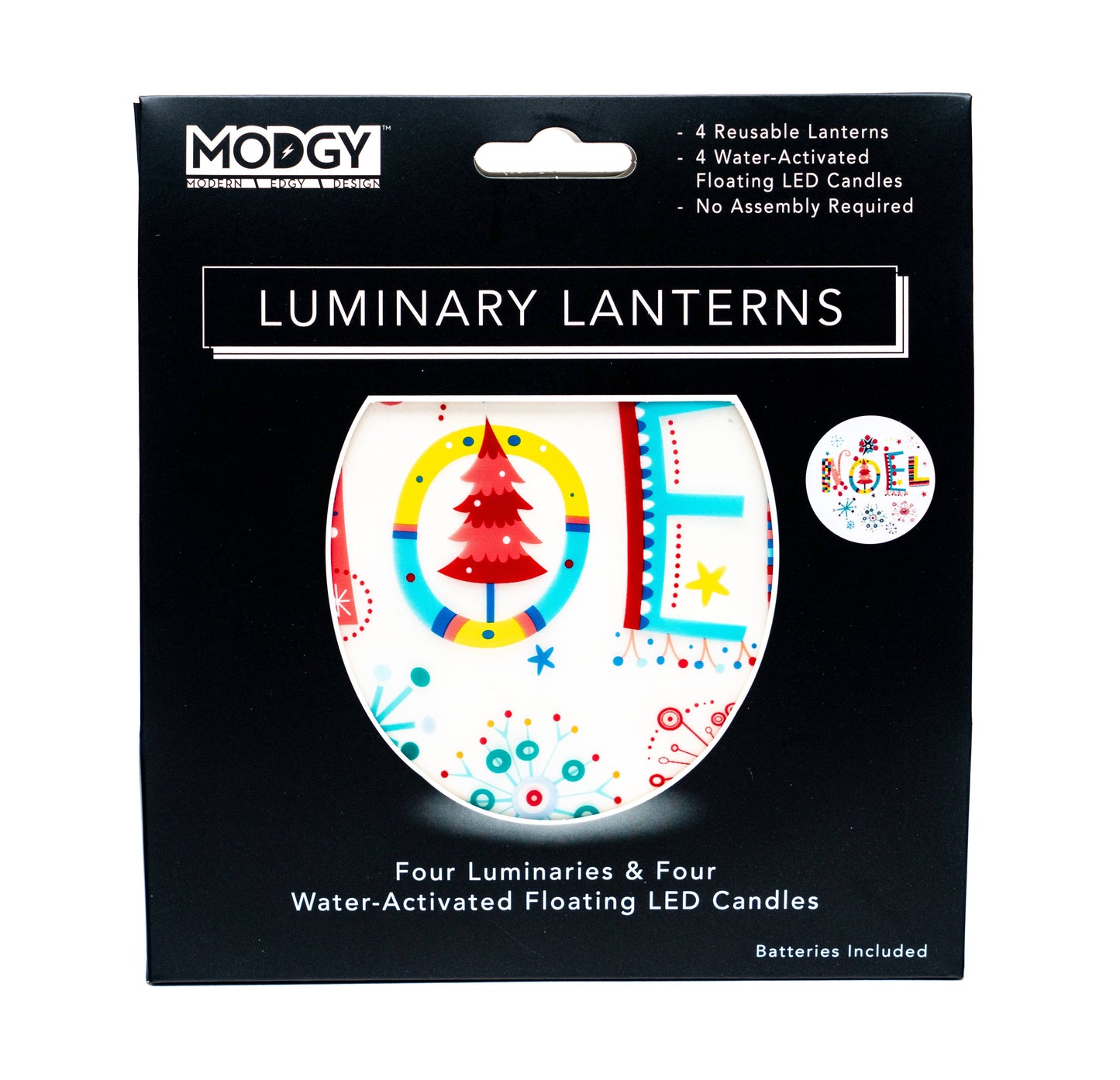 Modgy Luminary - Flakey - Christmas Noel with Snowflakes
