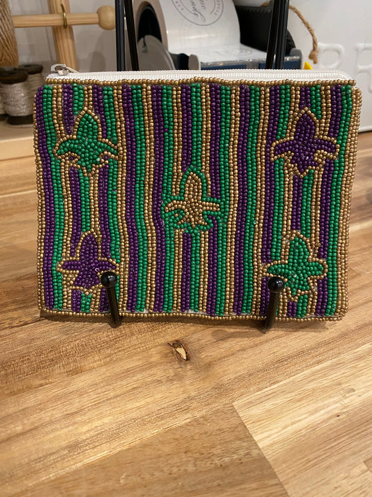 Mardi Gras Coin Zipper Pouch