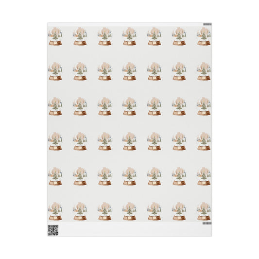Silent Night Snow Globe Gift Wrapping Paper