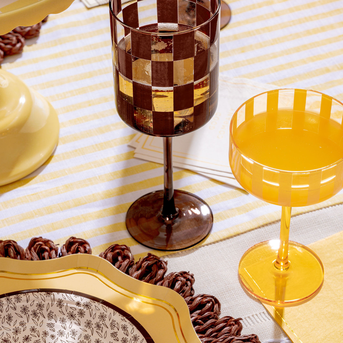 Emergency Confetti Stripe Coupe Glass