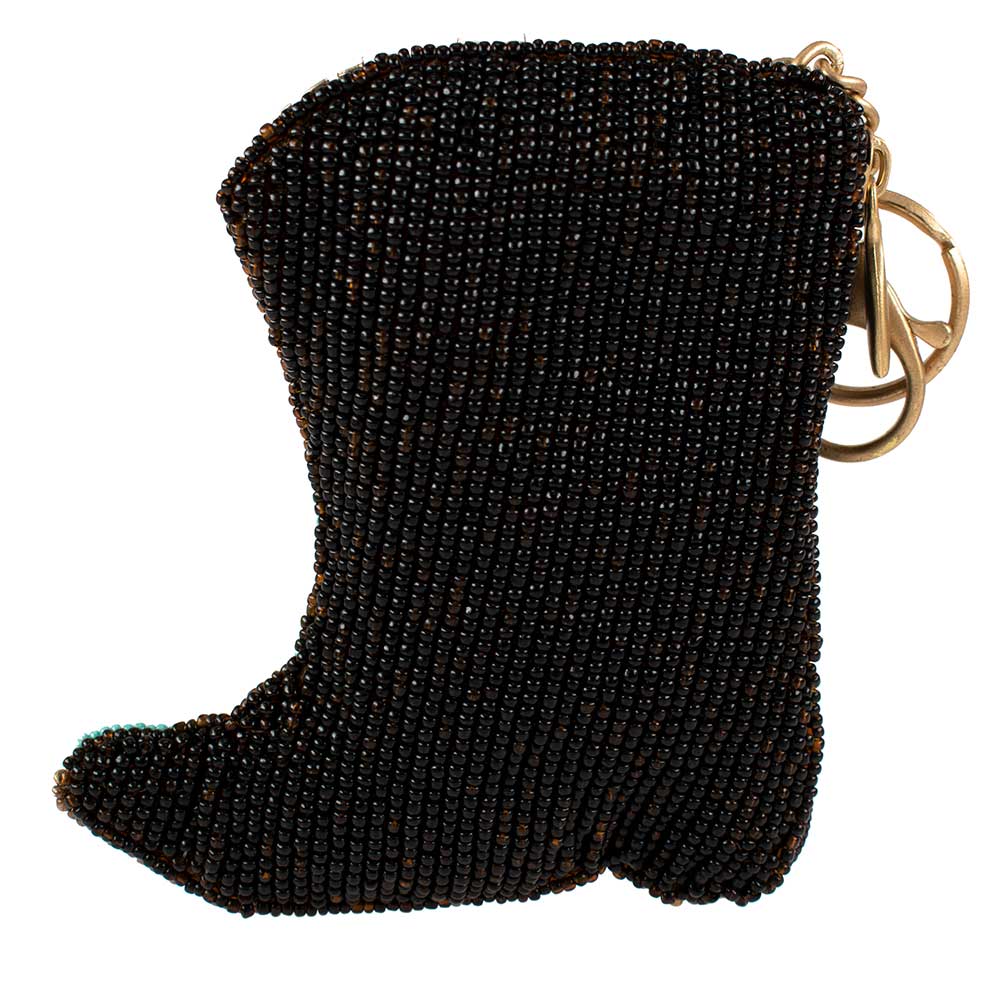 Mary Francees Kickin' Around Beaded Cowboy Boots Coin Purse/Key Fob