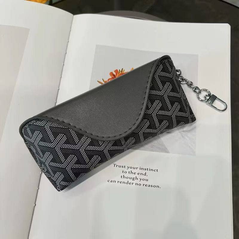 Ode to Goyard - Travel-Friendly Glasses Case with Keychain Clip