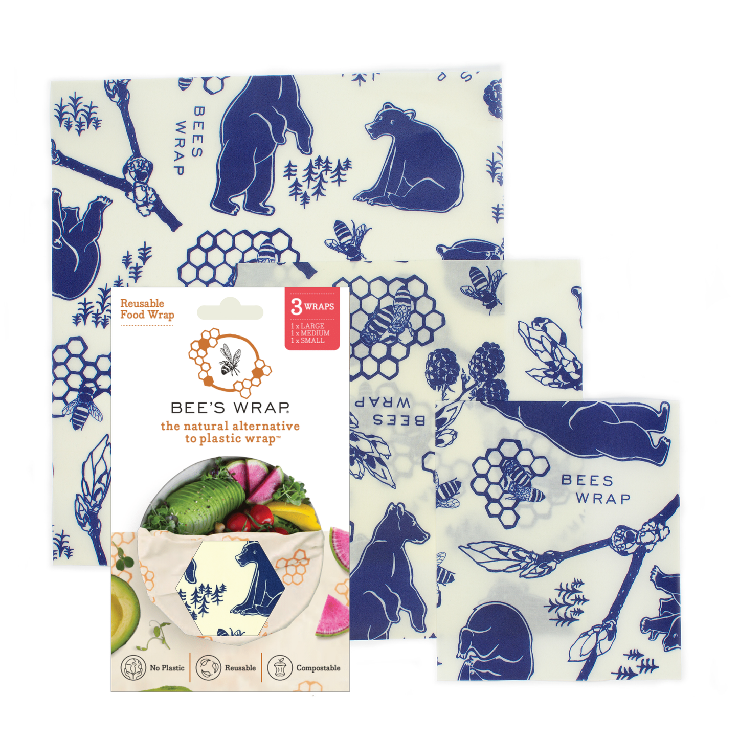 Bee’s Wrap® Assorted 3 Pack - Bees & Bears