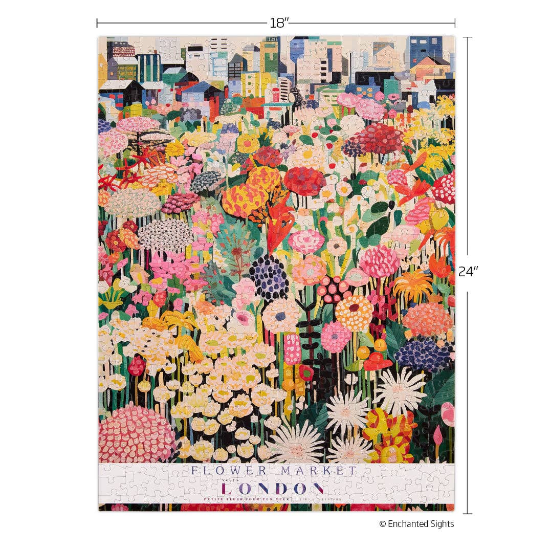 WerkShoppe London Flower Market 500 Piece Puzzle