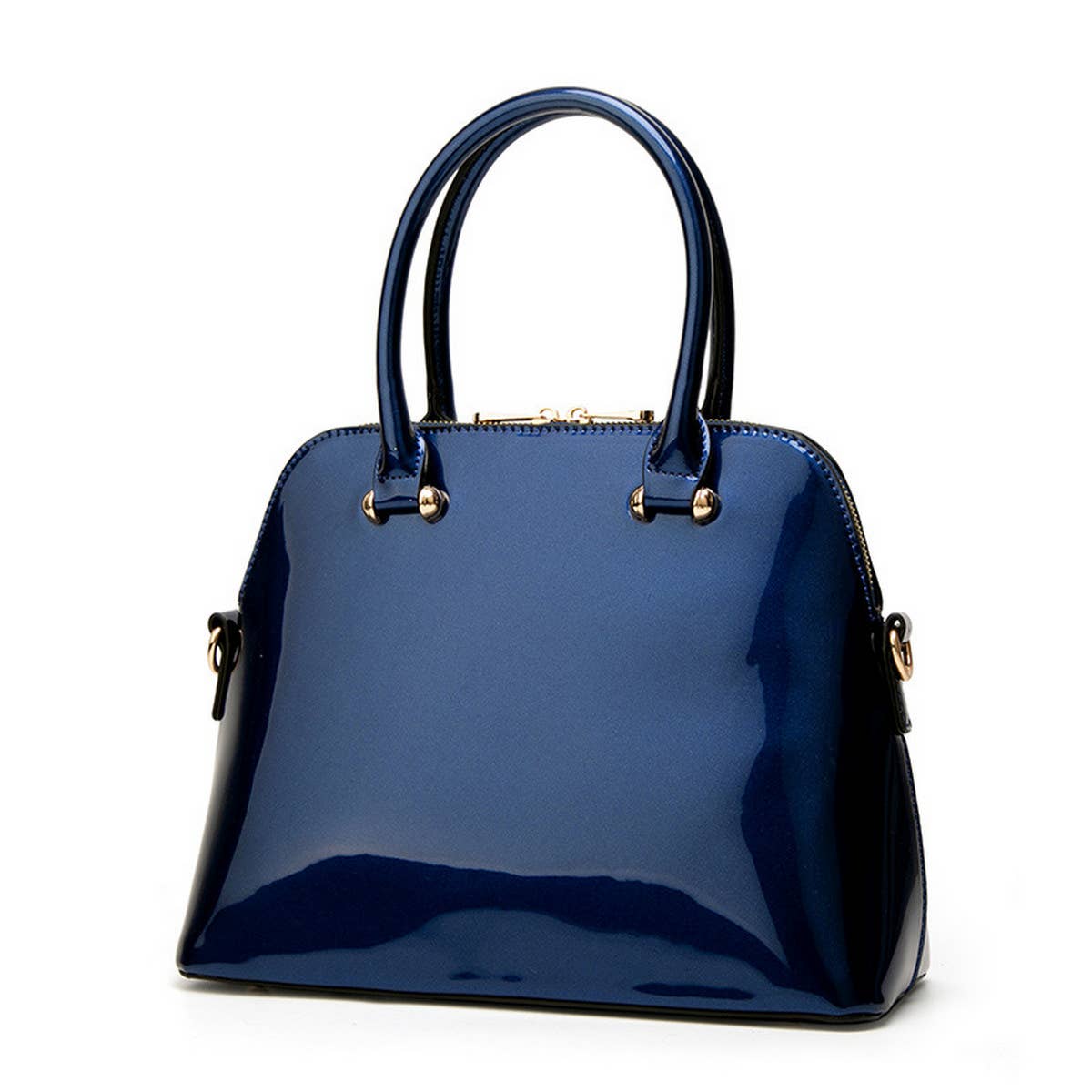 ACCITY Emerald Dome Patent Leather Satchel