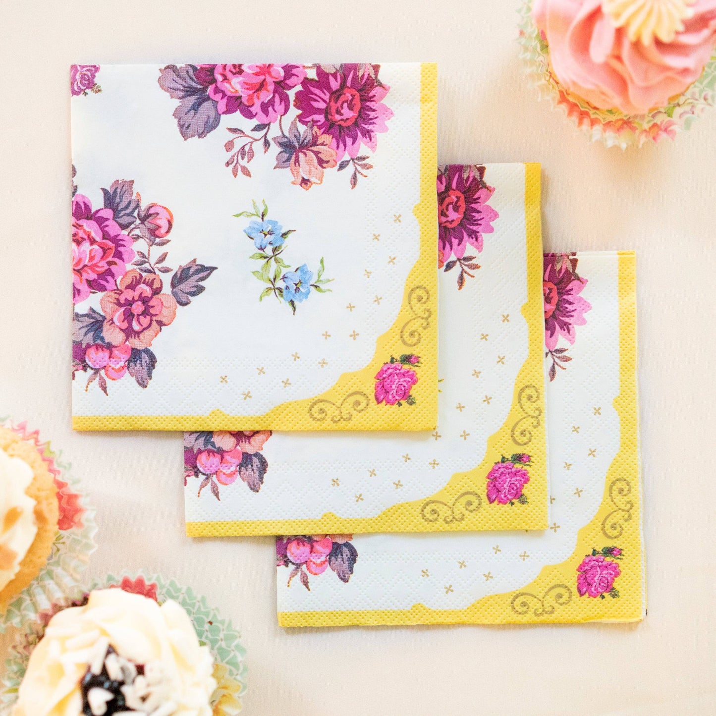 Talking Tables Floral Paper Napkins - 20 Pack | Tea Party Decor |