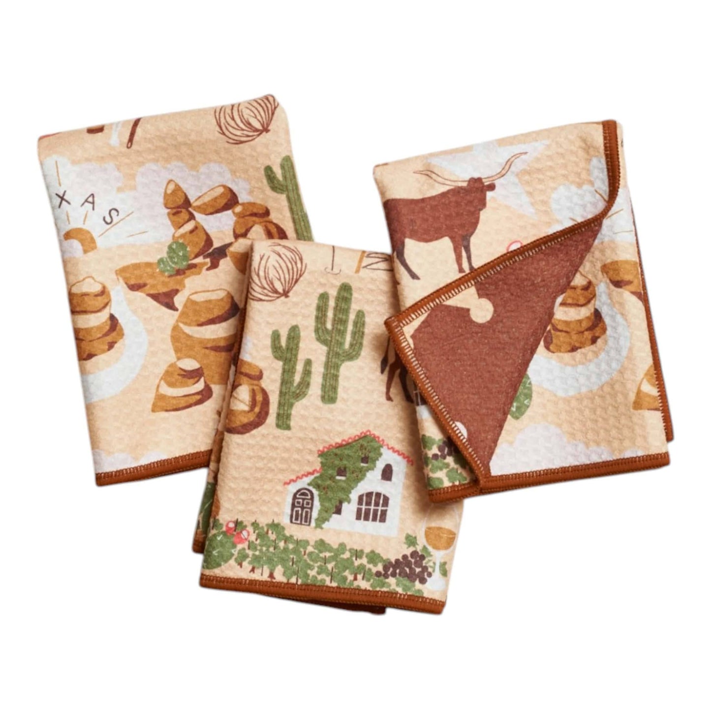 Once Again Home Mighty Mini Towel (Set of 3) Reversible - Texas