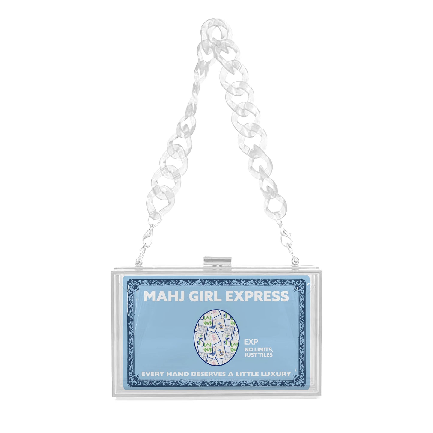 Mahj Girl Clear Box Clutch