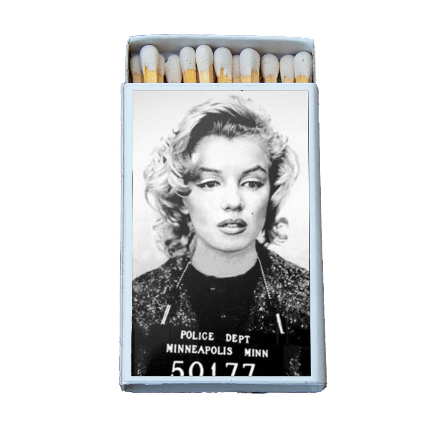 Matches • Celebrity Mug Shot/ Marilyn Monroe• Home Decor for Candles