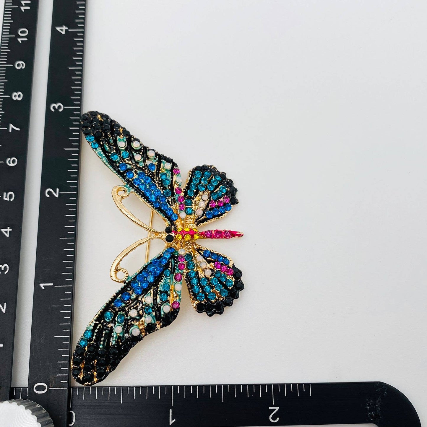 Mio Queena Colorful Rhinestone Enamel Butterfly Brooch