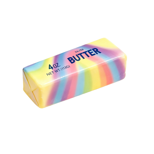Realistic Rainbow Butter Stick Squishy Slow Rising Stress Relief Sensory Fidget Toy