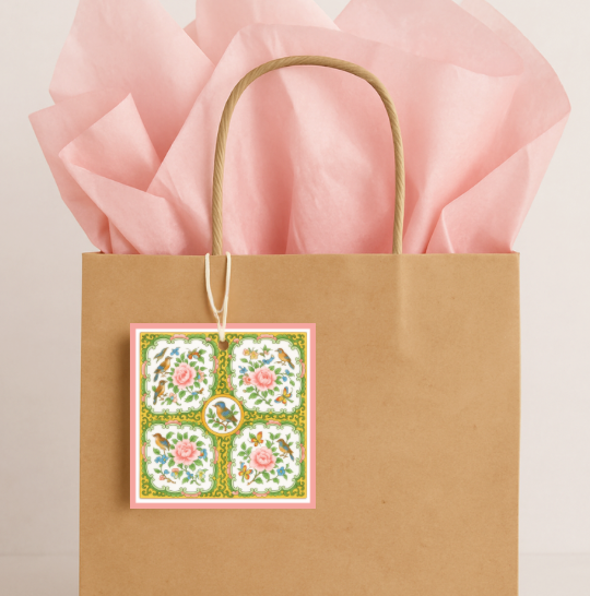 Design Carolinas Antique Rose Medallion Round Gift Tag (Set/Individual)