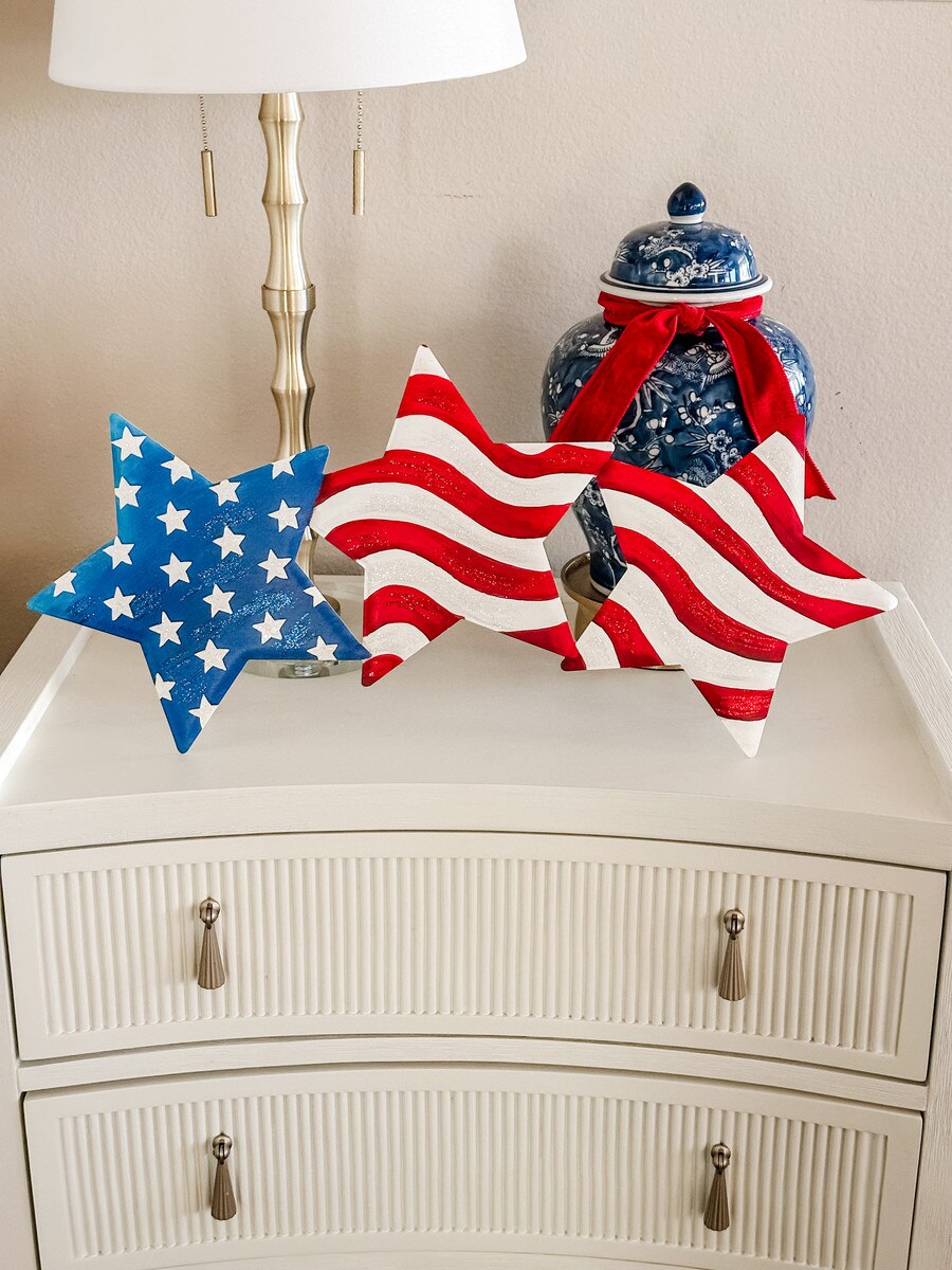 Round Top 3 Stars & Stripes (Stake/Hang/Easel)