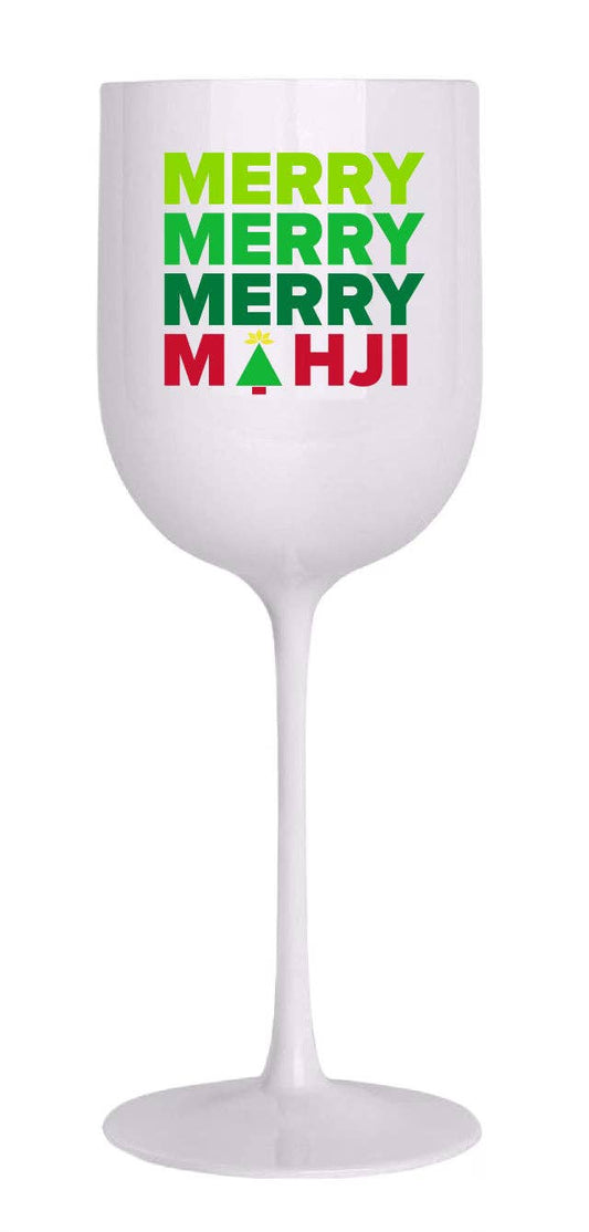 MAHJI MAMAS MERRY MERRY MEERY MAHJI WINE GLASS
