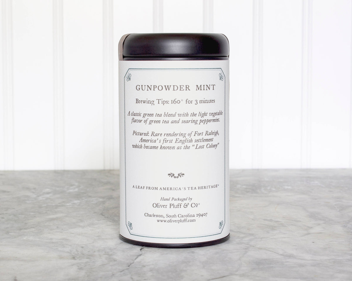 Oliver Pluff & Company Gunpowder Mint - 20 Teabags in Signature Tea Tin