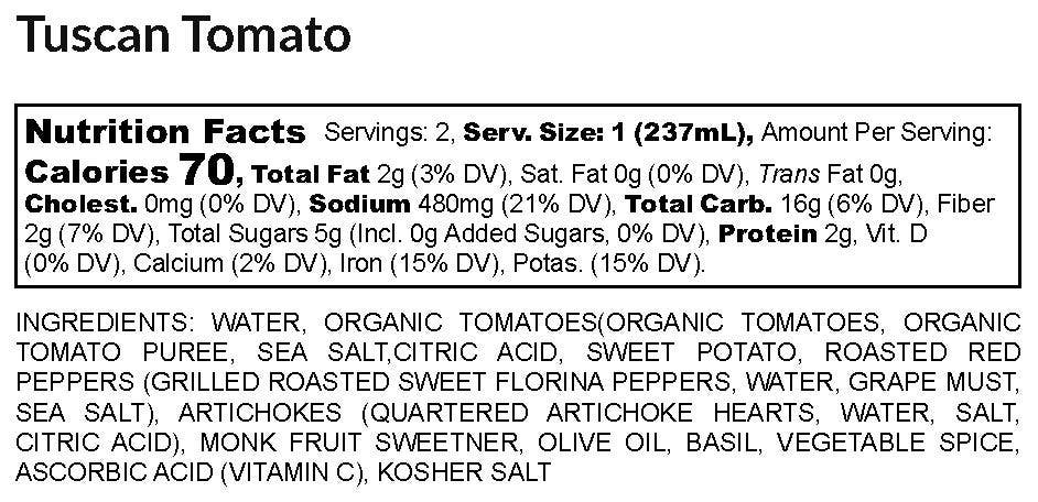 18 Chestnuts Tuscan Tomato Soup 16 oz Plant Based & Gluten Free