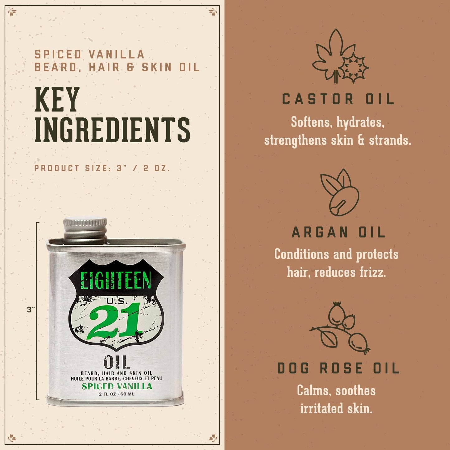 Spiced Vanilla Beard, Hair and Skin Oil