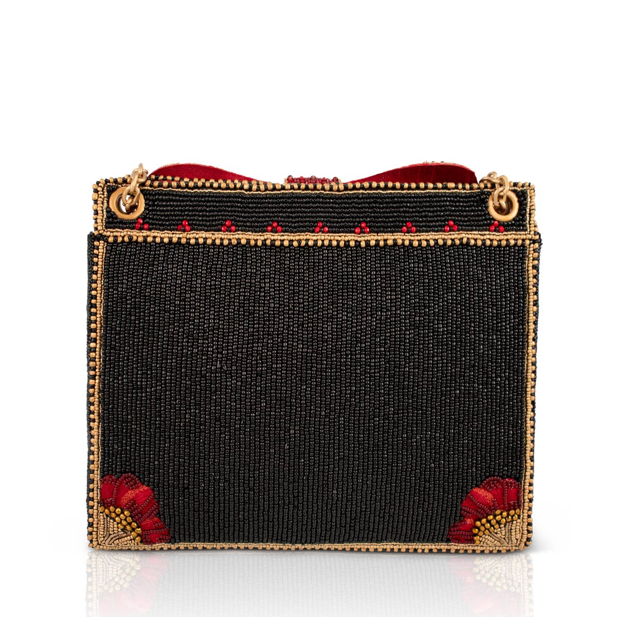 Mary Frances Gifted Floral Bow Beaded and Embroidered Crossbody Handbag