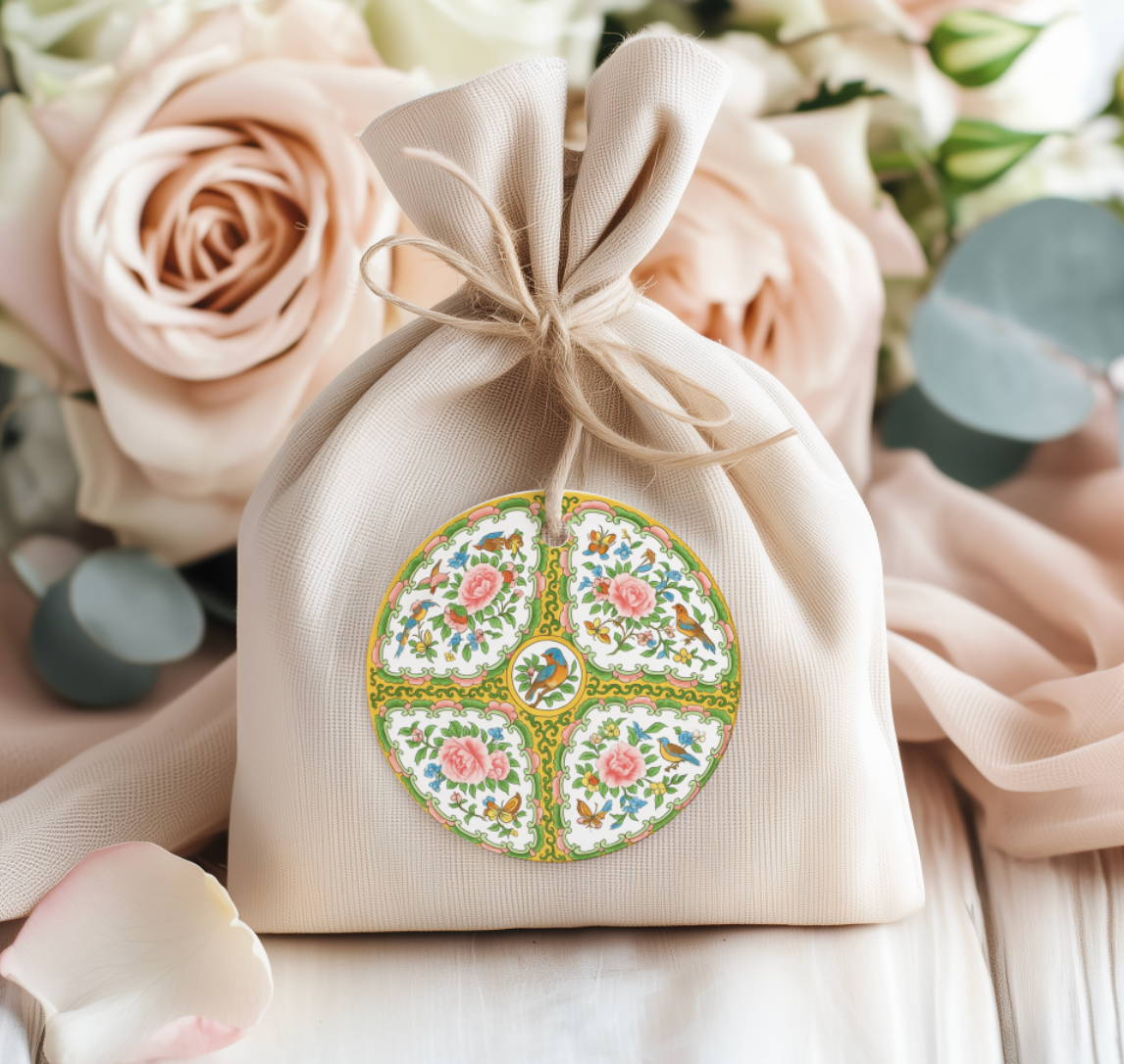 Design Carolinas Antique Rose Medallion Round Gift Tag (Set/Individual)