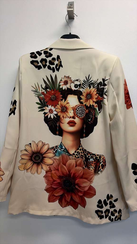 LOOWIE Italian Pop Art "FRIDA" Print Blazer, One Size