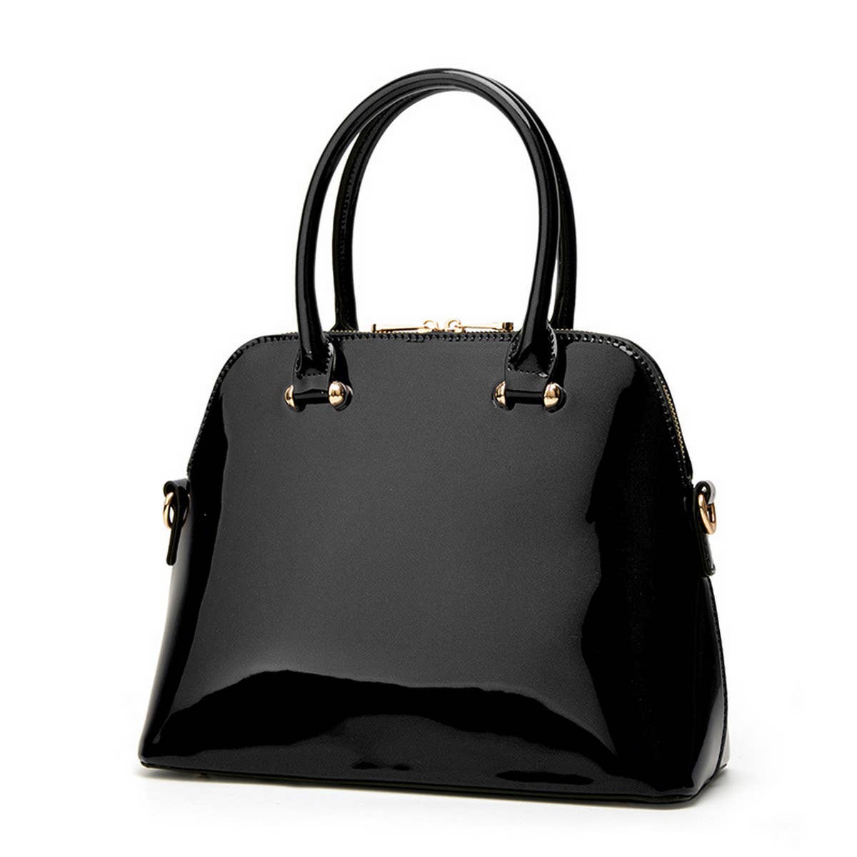 ACCITY Emerald Dome Patent Leather Satchel