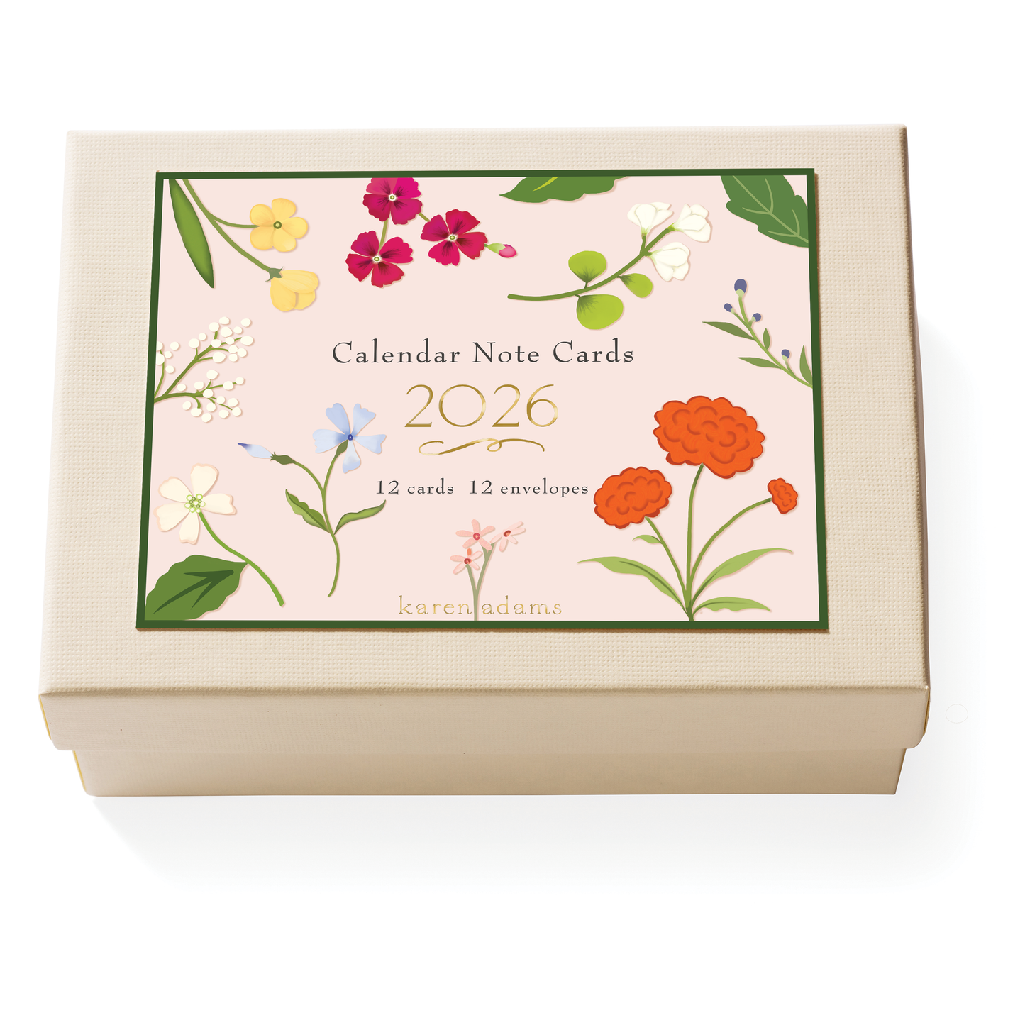 Karen Adams Calendar 2026 Note Card Box