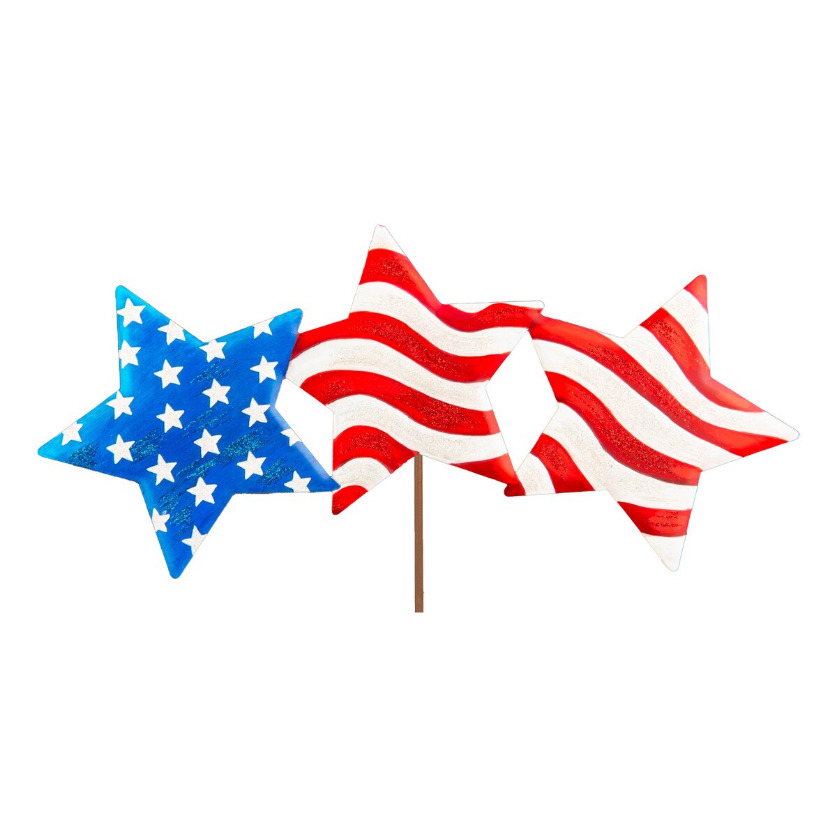 Round Top 3 Stars & Stripes (Stake/Hang/Easel)
