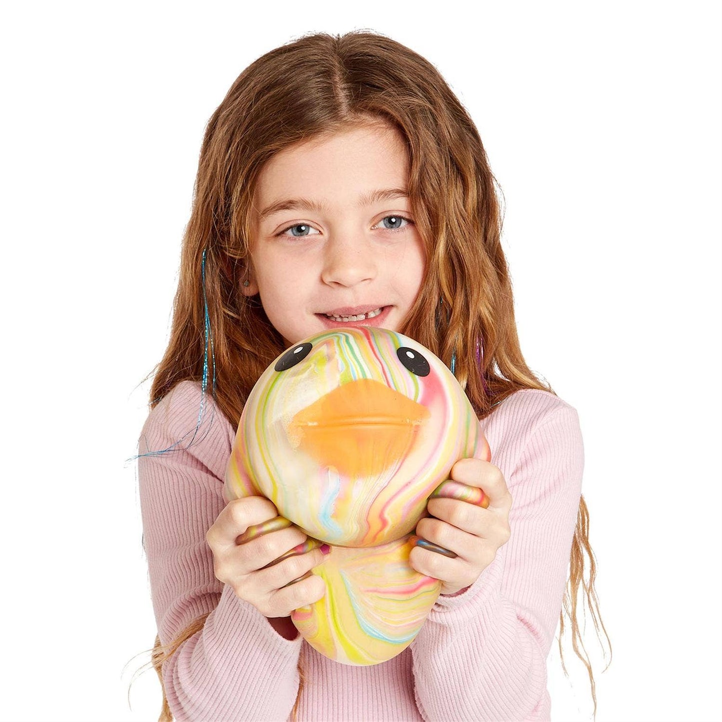 Cupcakes & Cartwheels Jumbo Squishy Rainbow Marbled Duckie