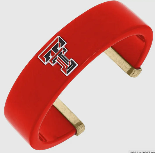 Canvas Style Texas Tech Red Raiders Resin Cuff Bracelet in Red
