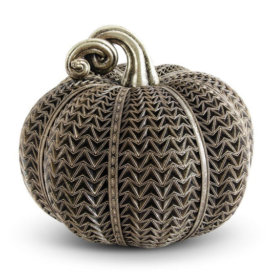K&K Interiors Antique Gold Textured Resin Pumpkin