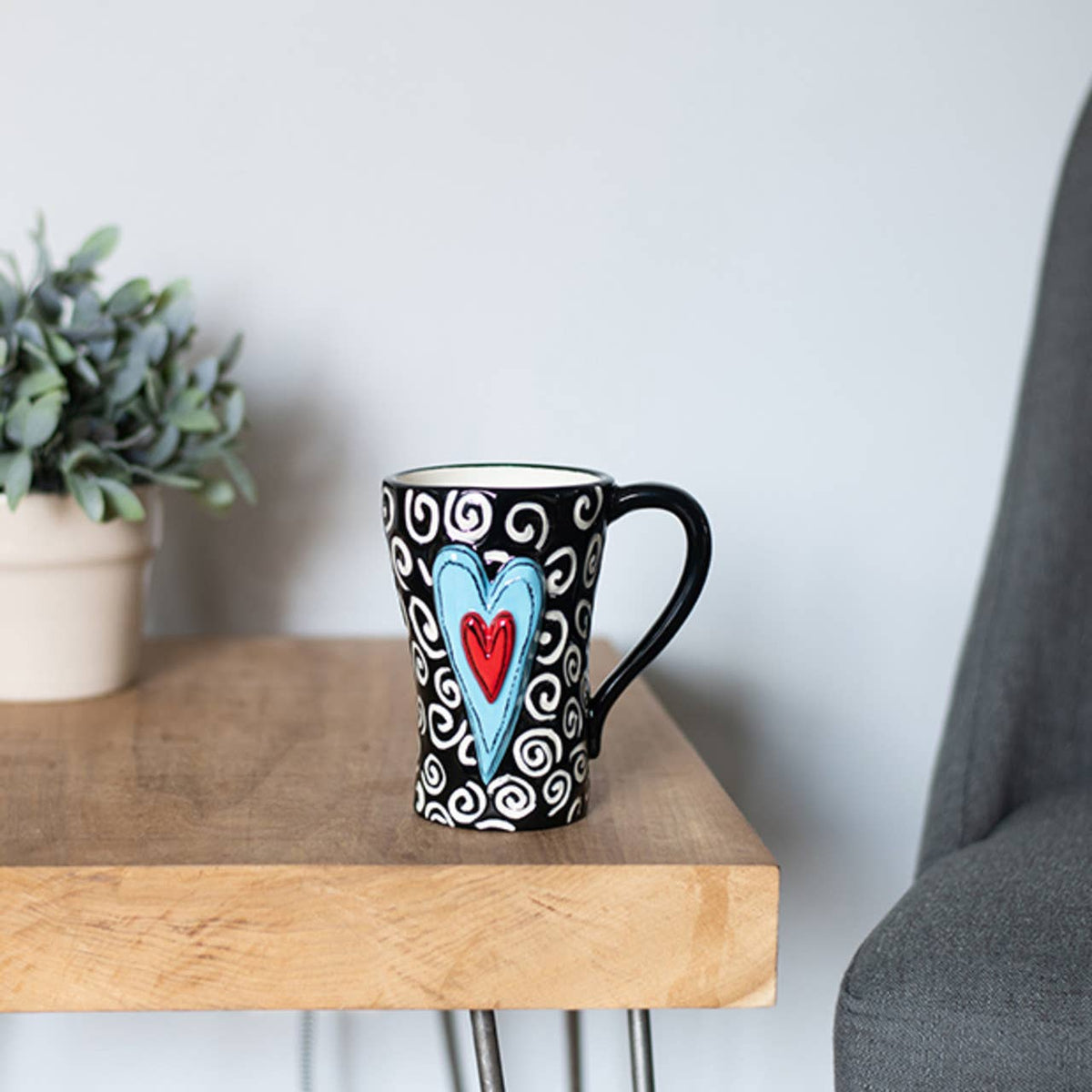 Demdaco White Swirls Mug