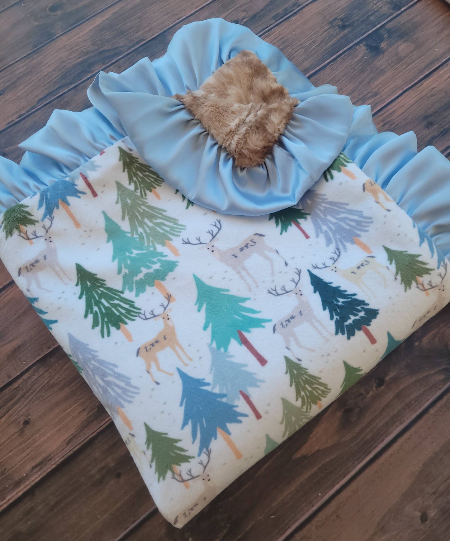 Cuddle Couture Deer & Pines Minky Blanket (Car Seat Size)