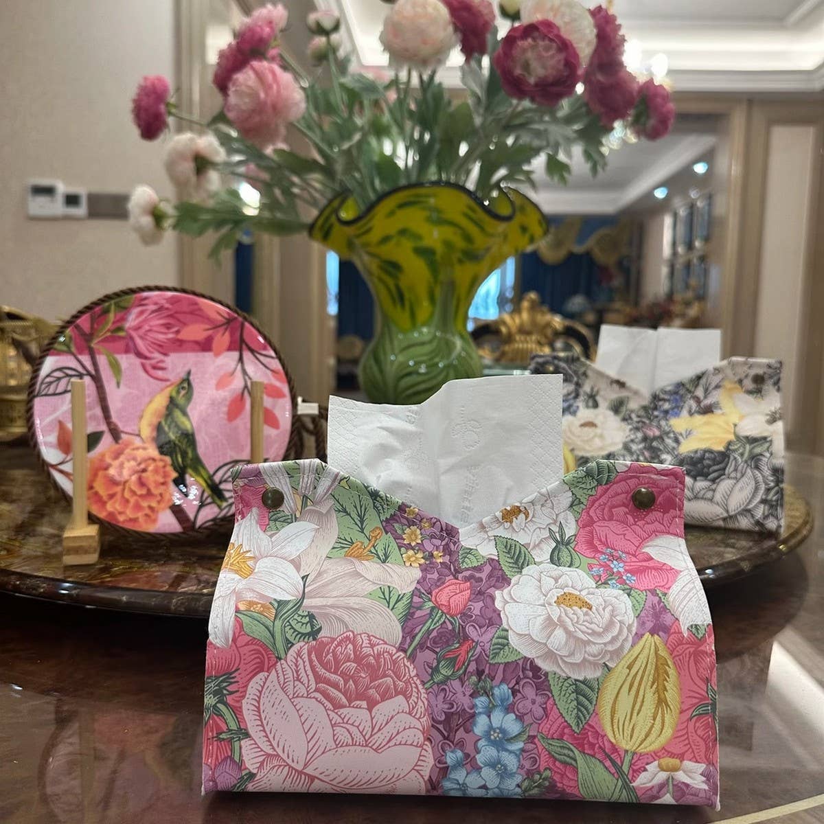 CREATIVE OIL PAINTING FLOWER LEATHER TISSUE