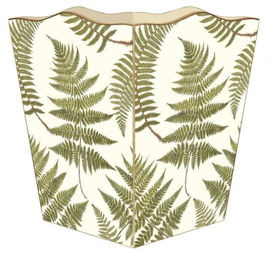 Marye-Kelley Ferns on Creme Wastepaper Basket