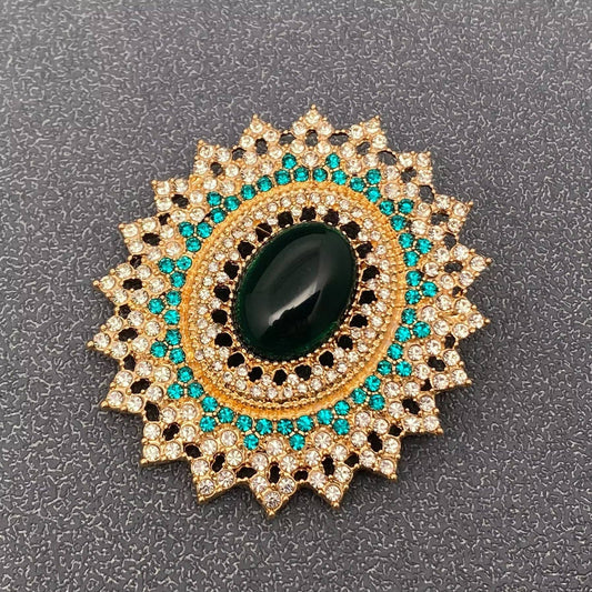 Mio Queena Vintage Full Rhinestone Oval Brooch