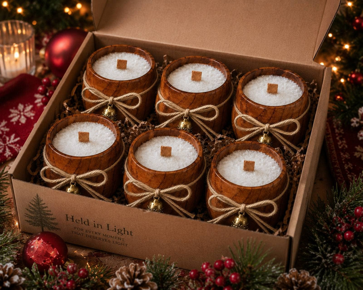 Held in Light - Snowy Barrel Candle