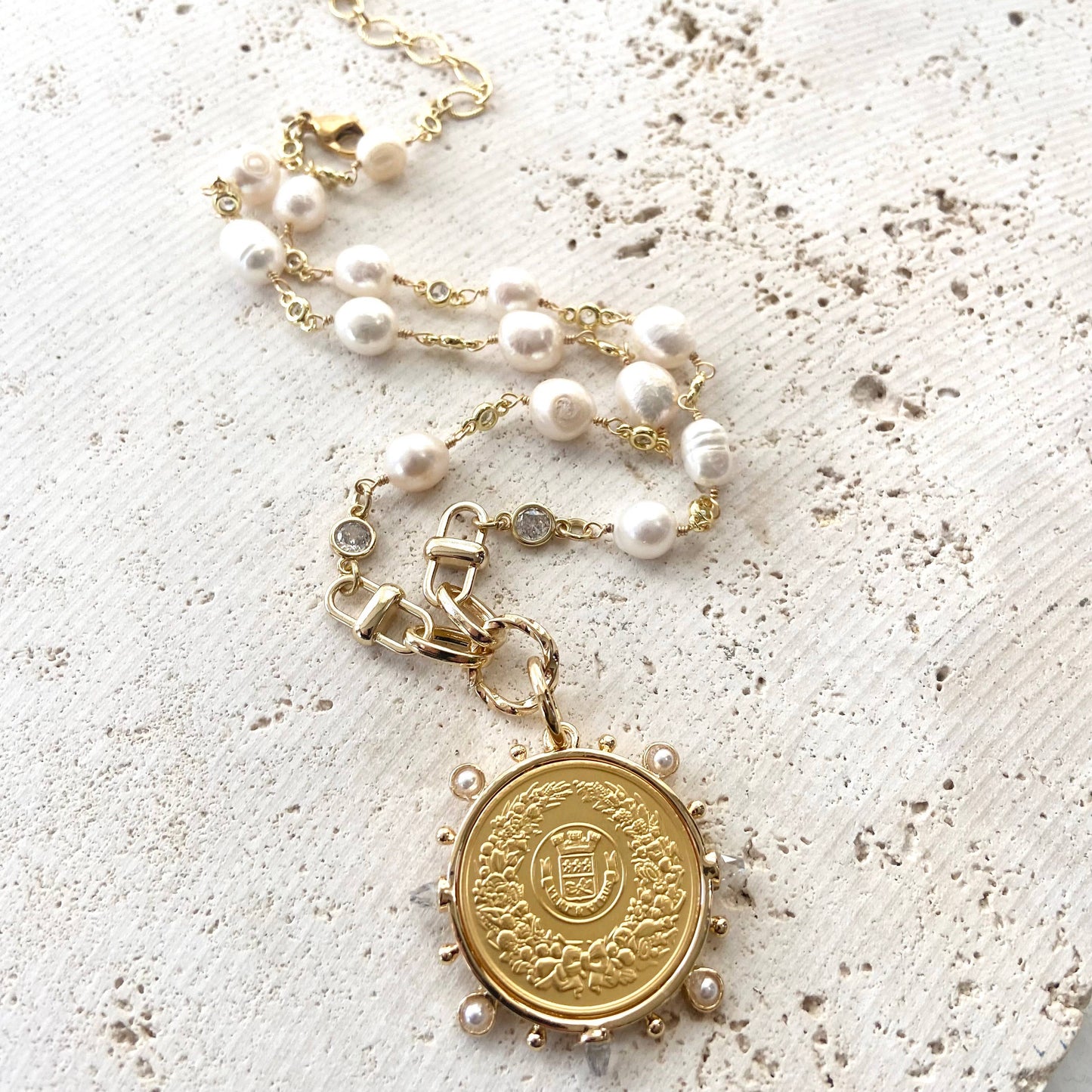 VB & Co. Coin Freshwater Pearl Necklace