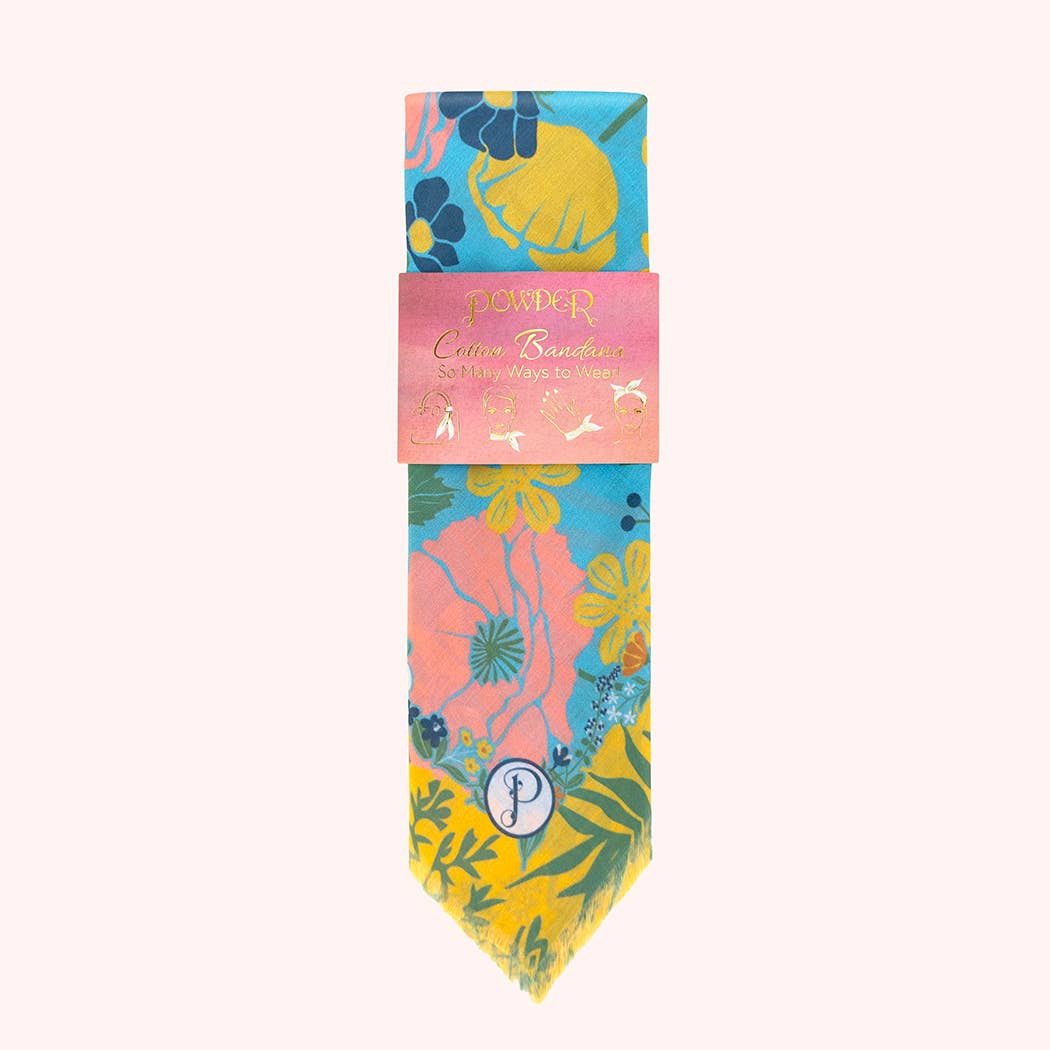Cotton Bandana - Blue Blooms, by Powder Designs