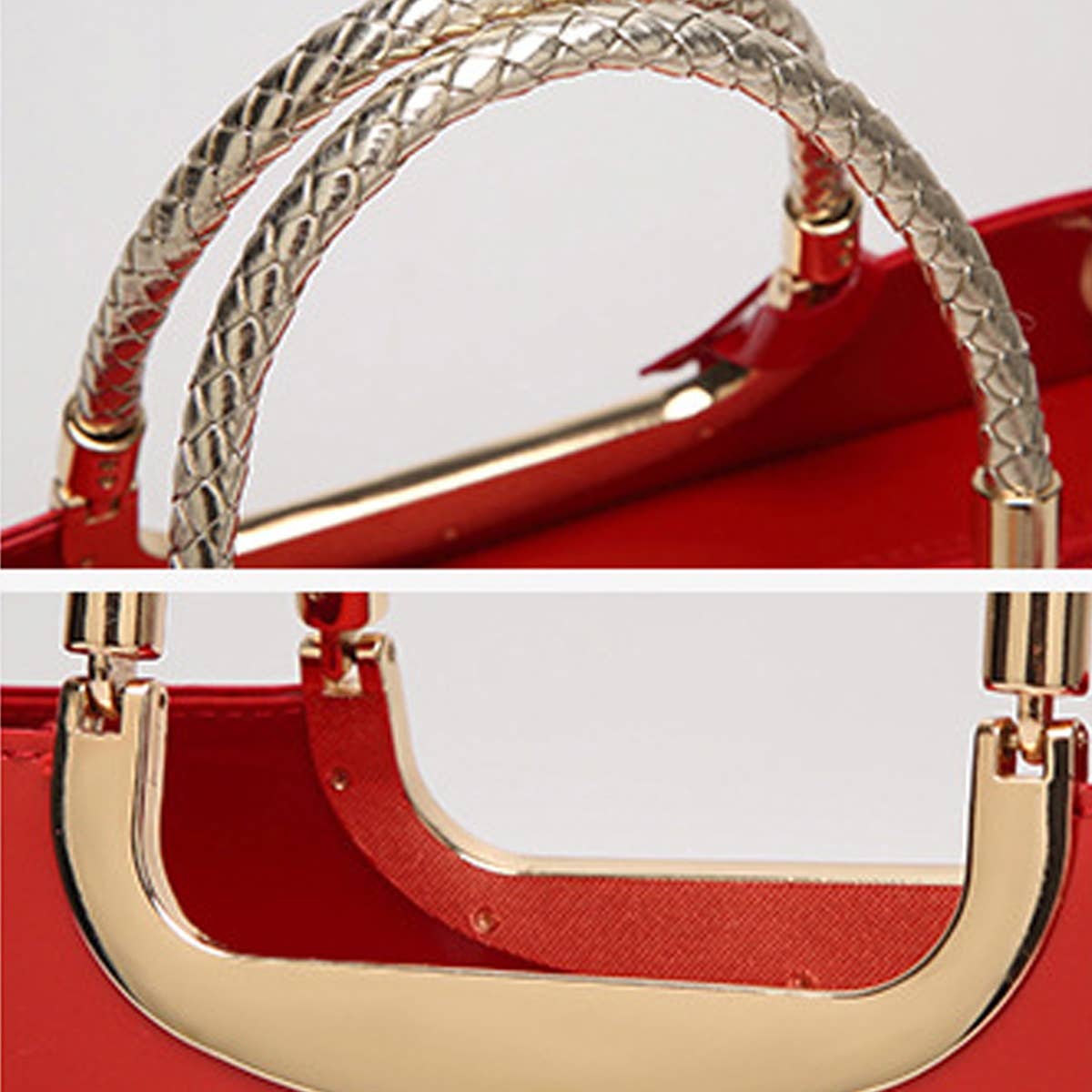 High-Gloss Patent Leather Evening Tote Bag