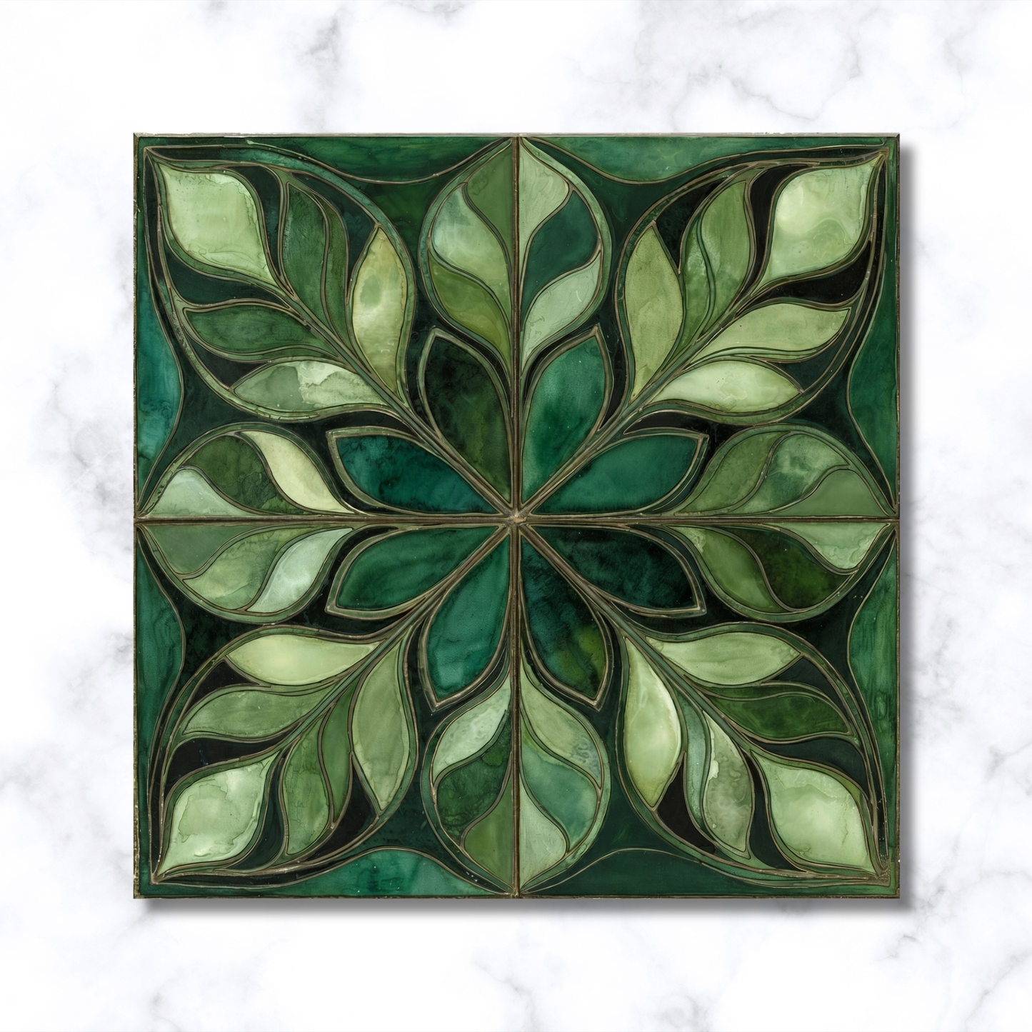 Highland Row Botanical Ceramic Trivet | Garden Decor | Emerald Green