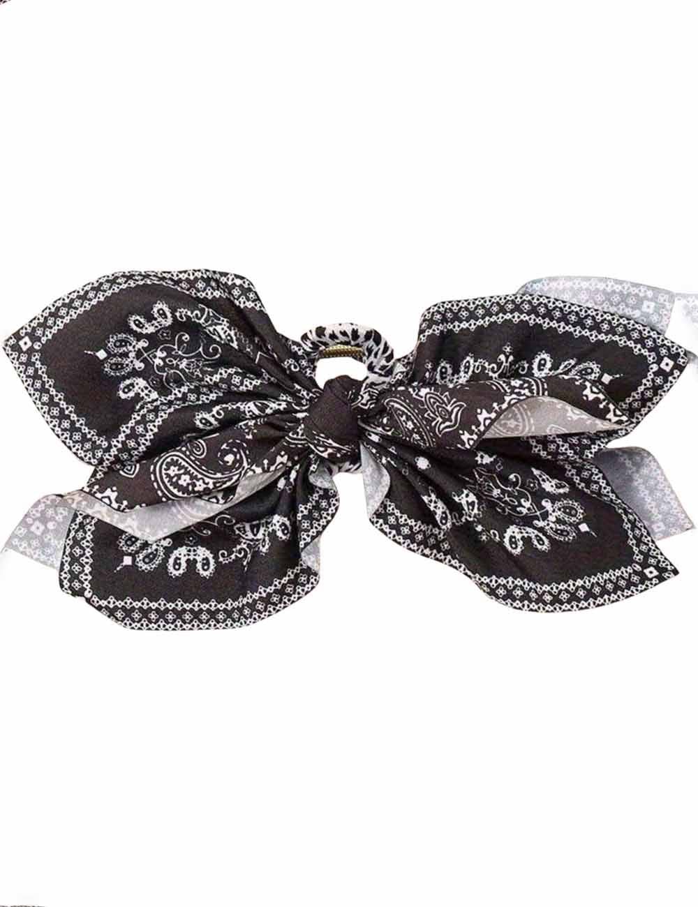 Sweetkama Ladies Chic Paisley Floral Print Bow Knot Hair Clip