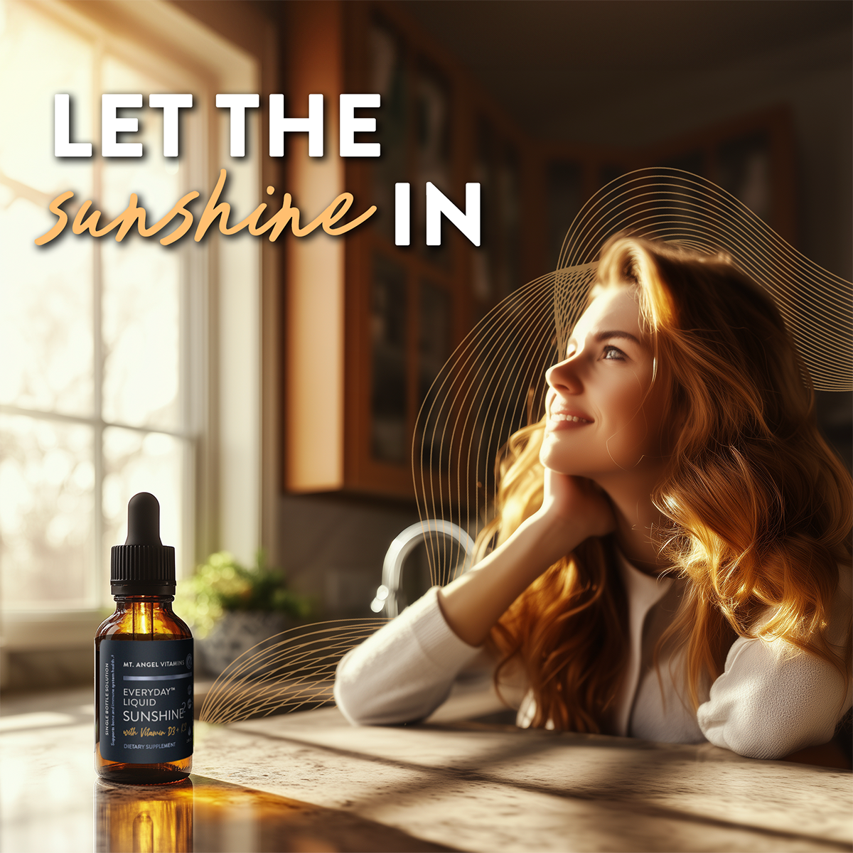 Mt. Angel Vitamins' Everyday Liquid Sunshine D3+K2 - 2 fl oz