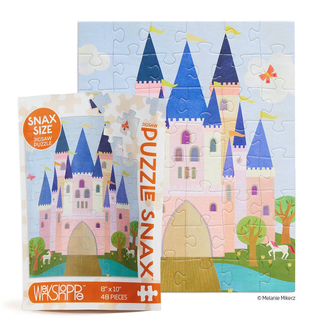 Werkshoppe's Pink Royal Castle 48 Piece Jigsaw Puzzle Snax