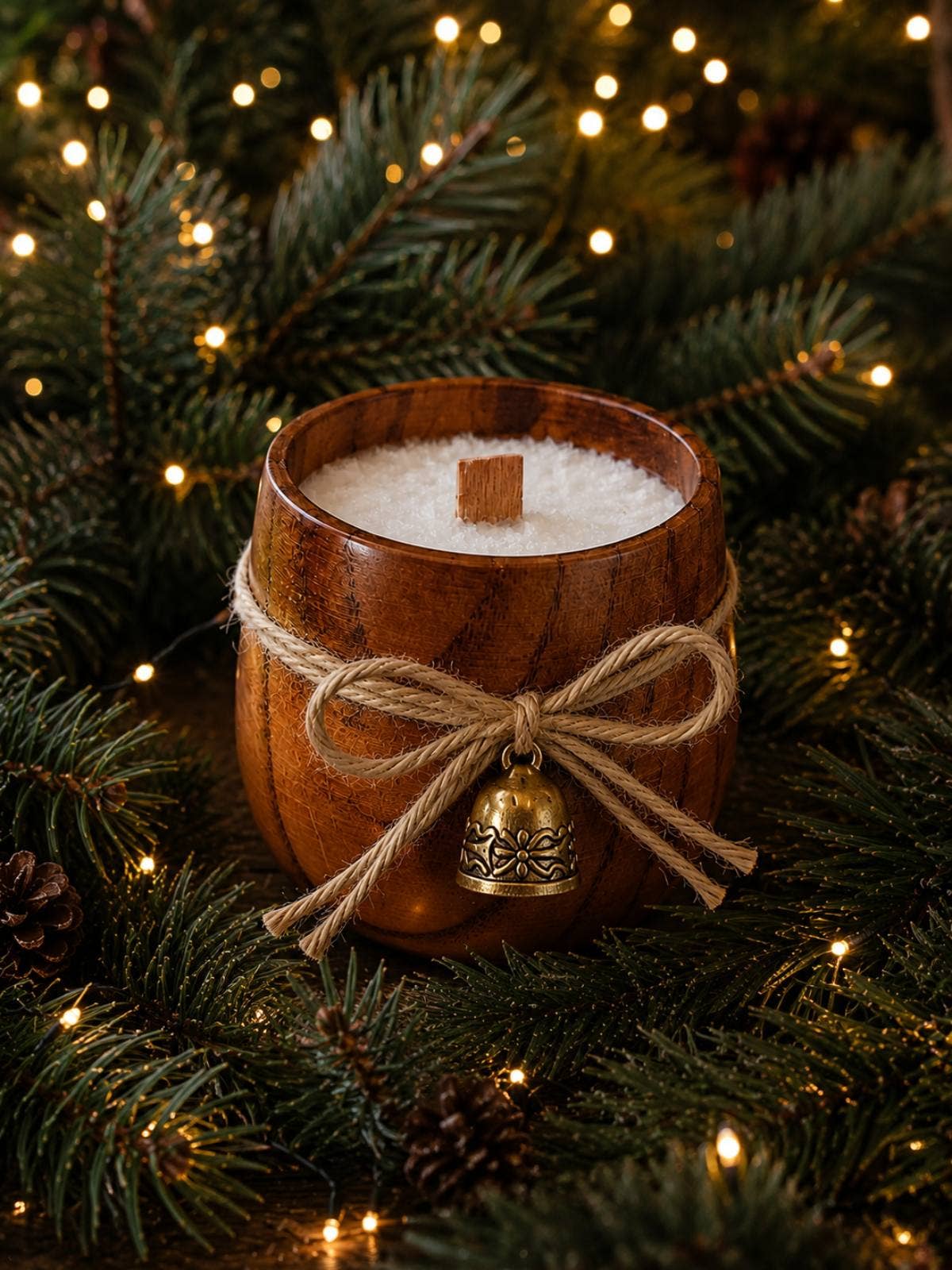 Held in Light - Snowy Barrel Candle