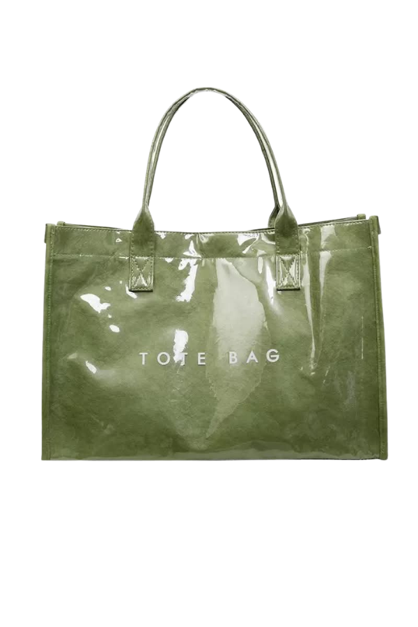 Nash Grey Green Large Capacity Vinyl TOTE BAG